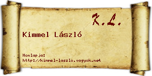 Kimmel László névjegykártya